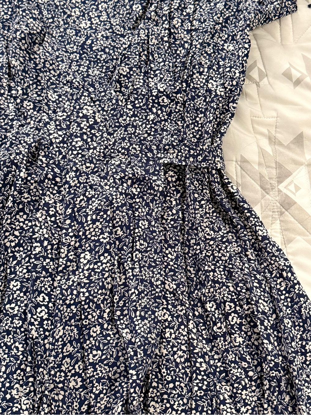 Ralph Lauren Navy and White Floral Midi Dress - Picture 2 of 5